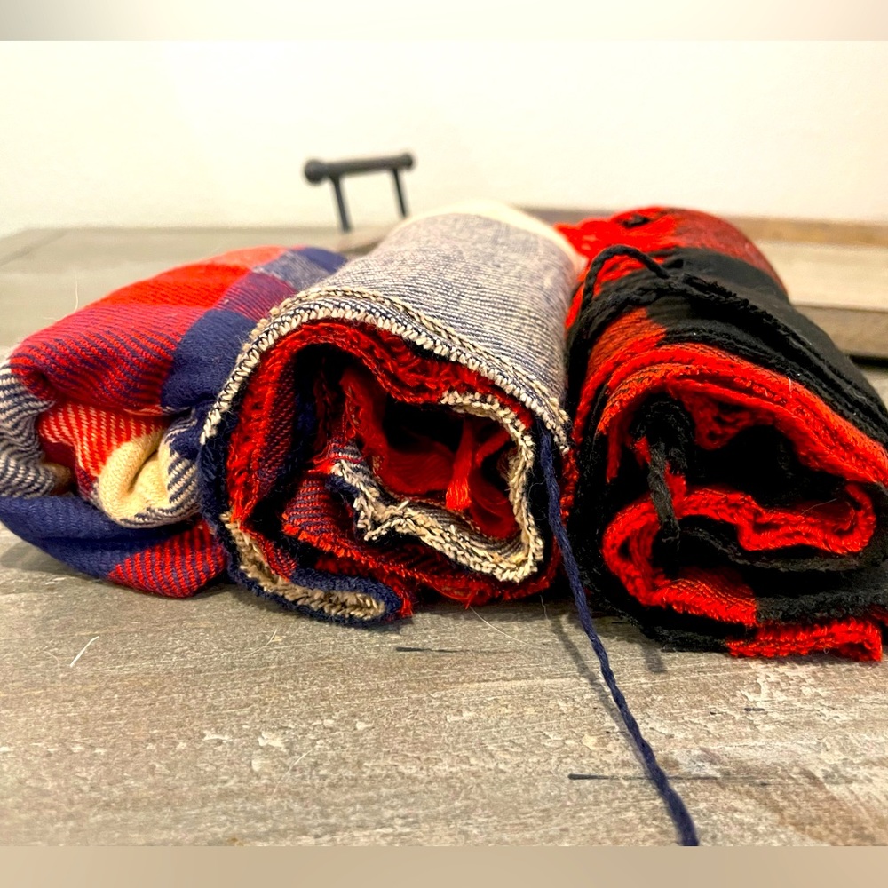 3 NEW Winter Plaid Scarves